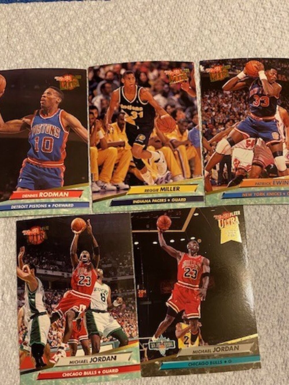 1992-93 Fleer Ultra NBA Basketball Complete Series I & II Set Cards 1-375